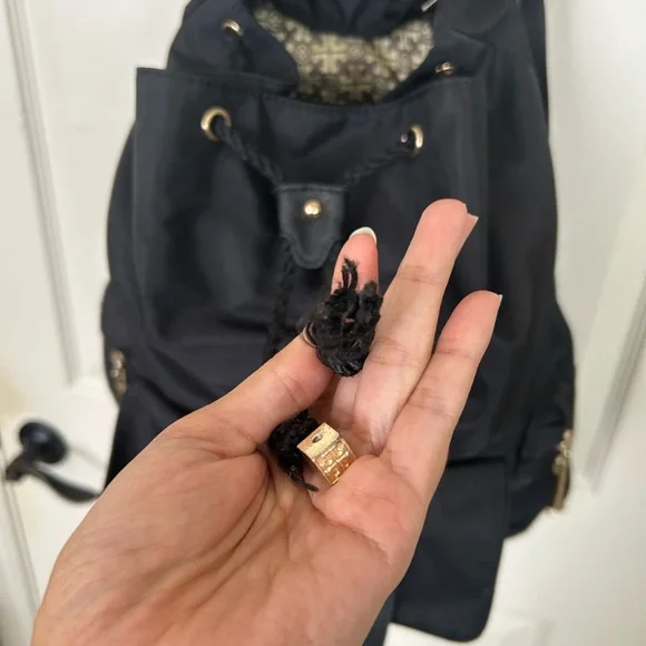 Tory Burch Black Backpack with Gold Accents - Picture 4 of 7